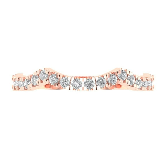 0.36 ctw Wedding Band for Women - 14K Rose Gold Simulated Diamond Stackable Eternity Ring