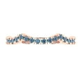 thumbnail image 1 of 0.36 ctw Wedding Band for Women - 14K White/Rose Gold Blue Moissanite Stackable Eternity Ring, 1 of 6