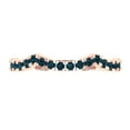 thumbnail image 1 of 0.36 ctw Wedding Band for Women - 14K White/Rose Gold Natural London Blue Topaz Stackable Eternity Ring, 1 of 6