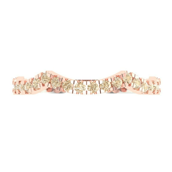 0.36 ctw Wedding Band for Women - 14K White/Rose Gold Natural Morganite Stackable Eternity Ring