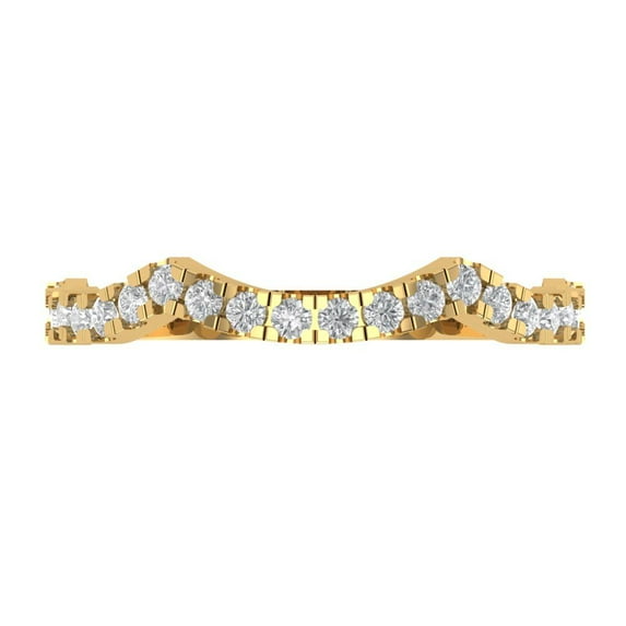 0.36 ctw Wedding Band for Women - 14K Yellow Gold Moissanite Stackable Eternity Ring