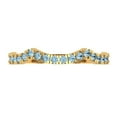 thumbnail image 1 of 0.36 ctw Wedding Band for Women - 14K Yellow Gold Natural Aquamarine Stackable Eternity Ring, 1 of 6