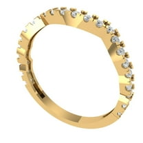 0.36 ctw Wedding Band for Women - 14K Yellow Gold Simulated Diamond Stackable Eternity Ring