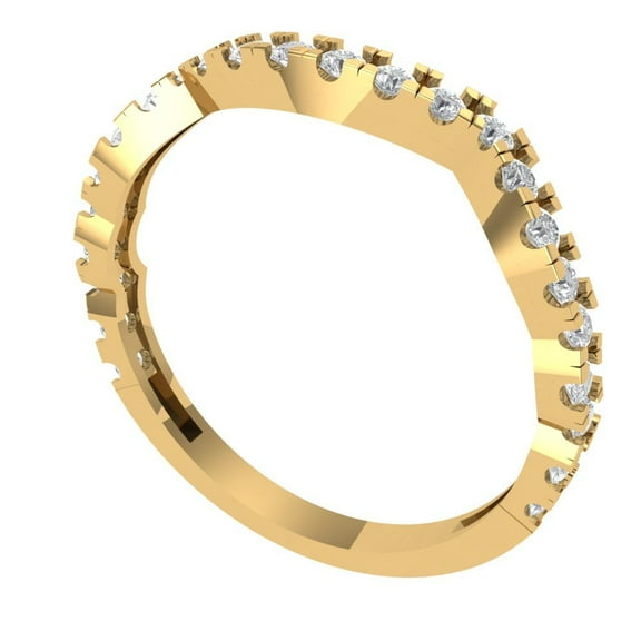0.36 ctw Wedding Band for Women - 14K Yellow Gold Simulated Diamond Stackable Eternity Ring