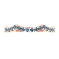 thumbnail image 1 of 0.36 ctw Wedding Band for Women - 18K Rose Gold Blue Moissanite Stackable Eternity Ring, 1 of 6