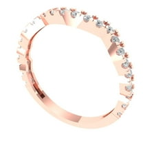 0.36 ctw Wedding Band for Women - 18K Rose Gold Simulated Diamond Stackable Eternity Ring