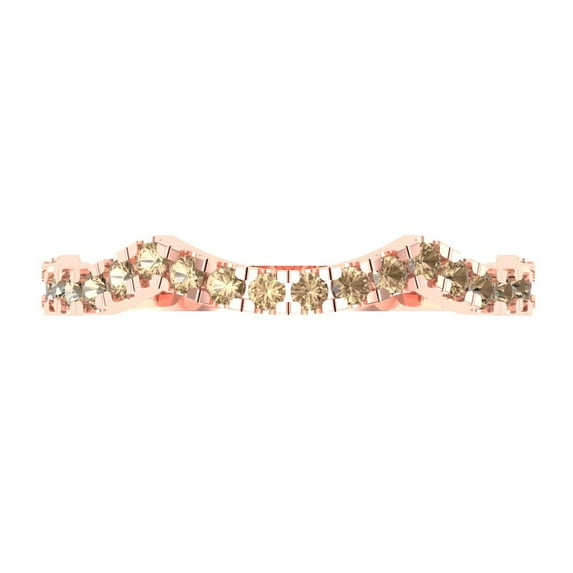 0.36 ctw Wedding Band for Women - 18K Rose Gold Yellow Moissanite Stackable Eternity Ring