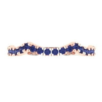 0.36 ctw Wedding Band for Women - 18K White/Rose Gold Simulated Tanzanite Stackable Eternity Ring