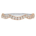 thumbnail image 1 of 0.36 ctw Wedding Band for Women - 18K White/Rose Gold White Sapphire Stackable Eternity Ring, 1 of 5
