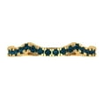 thumbnail image 1 of 0.36 ctw Wedding Band for Women - 18K Yellow Gold Natural London Blue Topaz Stackable Eternity Ring, 1 of 6
