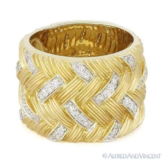 0.36ct Round Cut Diamond Right-Hand Fashion Ring in Two-tone 14k Yellow & White Gold