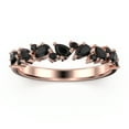 thumbnail image 1 of 0.36ct Round and Pear Black Diamond Moissanite 18K Rose Gold Over Silver Wedding Band, 1 of 4