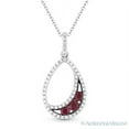 thumbnail image 1 of 0.36ct Ruby-Trio & Diamond Pave Pendant & Chain Necklace in 14k White & Black Gold, 1 of 1