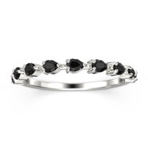 0.36ct black diamond moissanite Guideline 10k White Gold Wedding Band