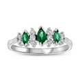 thumbnail image 1 of 0.37 CTW Diamond & Emerald Ring, 14K White Gold - Size 6, 1 of 1