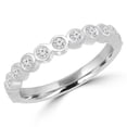 thumbnail image 1 of 0.37 CTW Round Diamond Bezel Set Semi-Eternity Wedding Band Ring in 14K White Gold - Size 6.25, 1 of 1