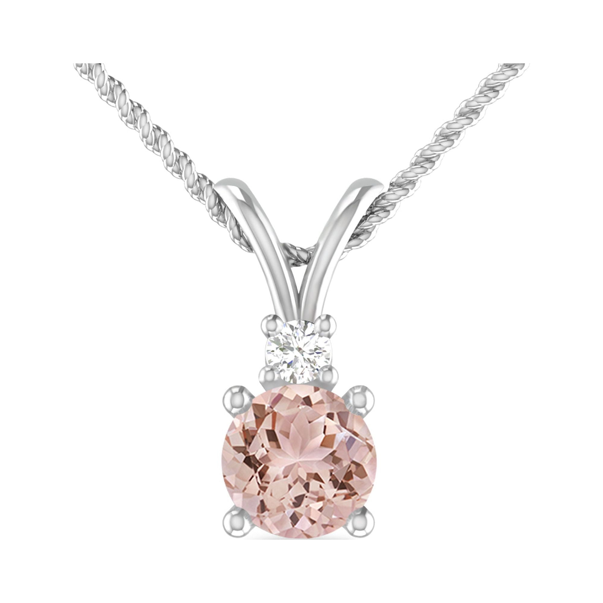 Morganite cheap solitaire necklace