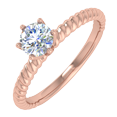 thumbnail image 1 of 0.37 Carat Prong Set Solitaire Diamond Engagement Ring Band in 14K Rose Gold (Ring Size 8.75), 1 of 5