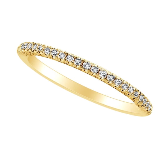 AFFY 0.37 Carat Round Shape White Natural Diamond Wedding Engagement Ring 18k Solid Yellow Gold Ring Size-10