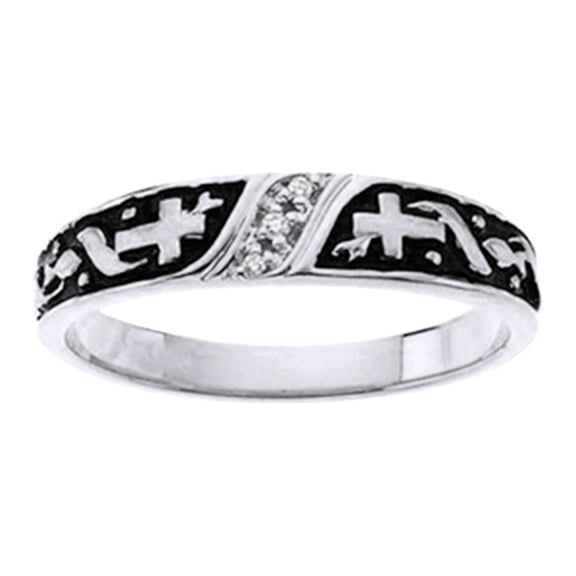 AFFY 0.37 Ct Round Shape White Diamond Anniversary Band Ring In 14K Solid White Gold