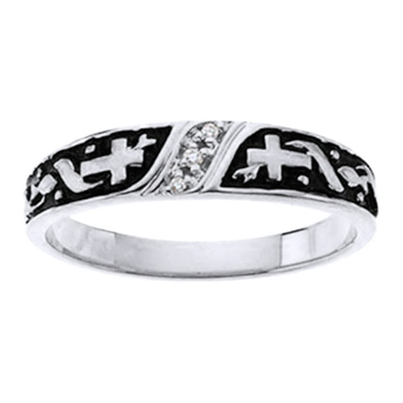 AFFY 0.37 Ct Round Shape White Diamond Anniversary Band Ring In 14K Solid White Gold