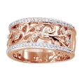 thumbnail image 1 of AFFY 0.37 Ct White Diamond Leaf Style Anniversary Band Ring In 14K Solid Rose Gold, 1 of 1