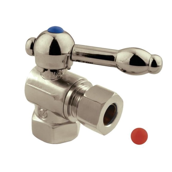 0.37 FIP x 0.37 in. OD Compression Quarter-Turn Angle Stop Valve, Brushed Nickel