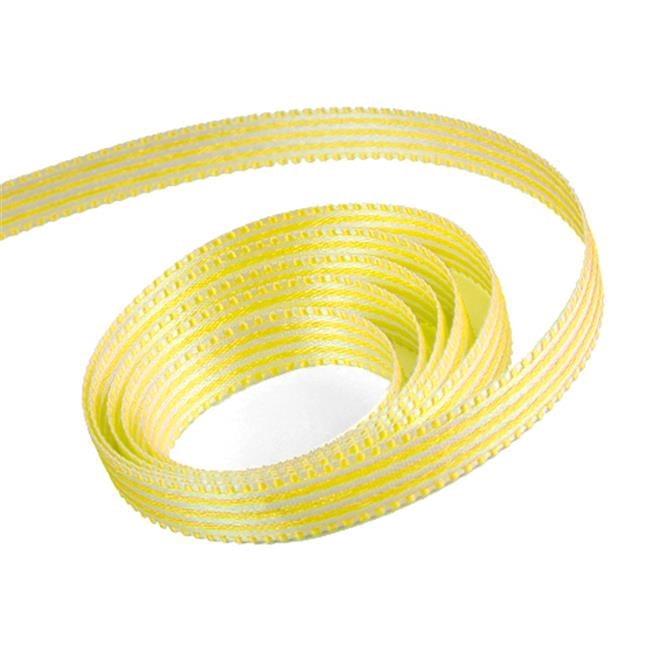 0.37 in. 100 Yards Candy Swirl Ribbon- White & Lemon