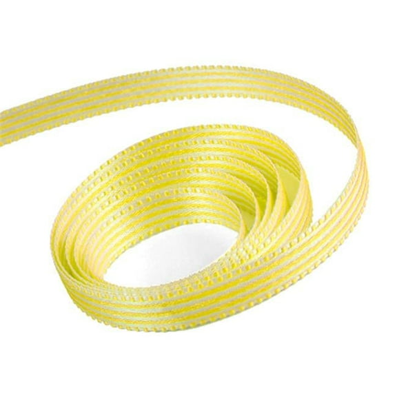 0.37 in. 100 Yards Candy Swirl Ribbon- White & Lemon