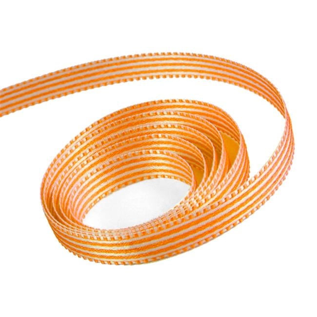 0.37 in. 100 Yards Candy Swirl Ribbon- White & Tangerine
