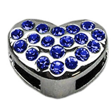 0.37 in. Slider Puffy Heart Charm, Blue