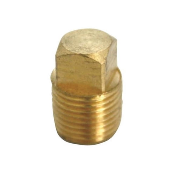 0.37 in. Square Head Cored Pipe Plug in Lead Free Yellow Brass - pack of 10