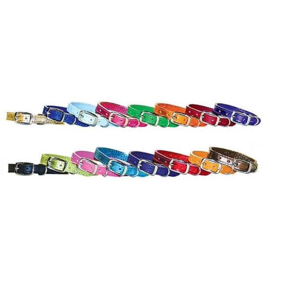 0.37 x 7-9 in. Pocket Pups Leather Collar, Black