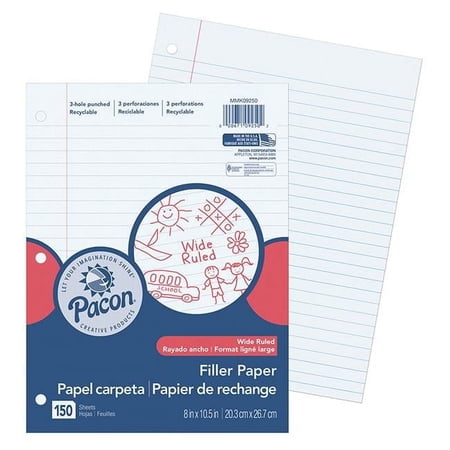0.375 in. Filler Paper Wide Rule Ruling - Pack of 6