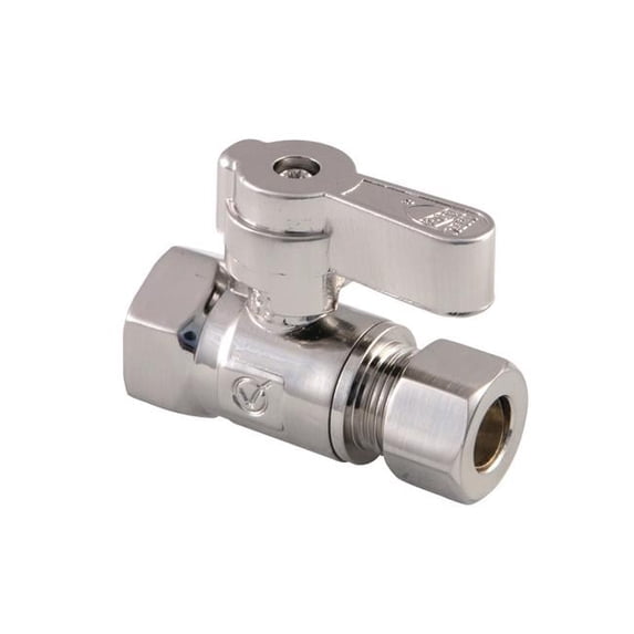 0.375 in. Fip x 0.375 in. OD Compression Straight Stop Valve with Lever ...