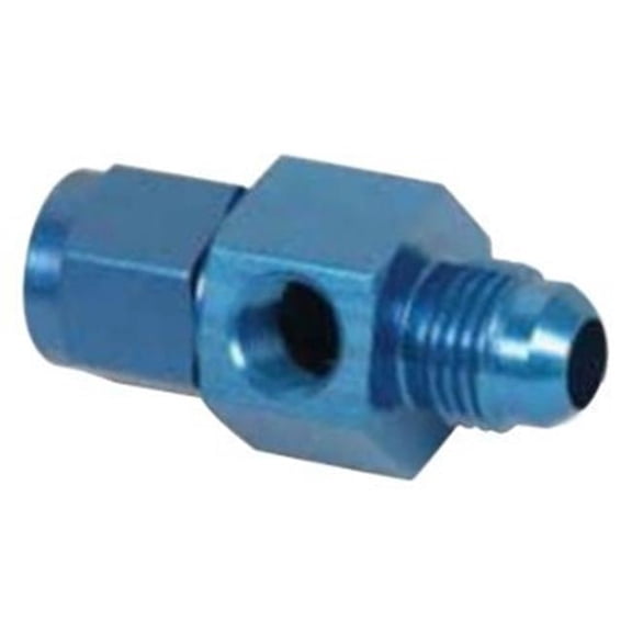 0.375 in. NPT Male to 6 Male & 0.125 in. NPT Port Gauge Adapter - Blue