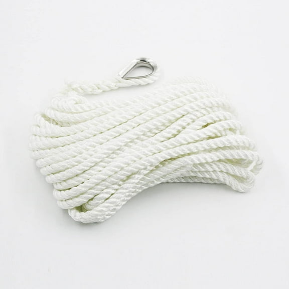 0.375-in x 50-Ft Twisted Nylon Anchor Line White