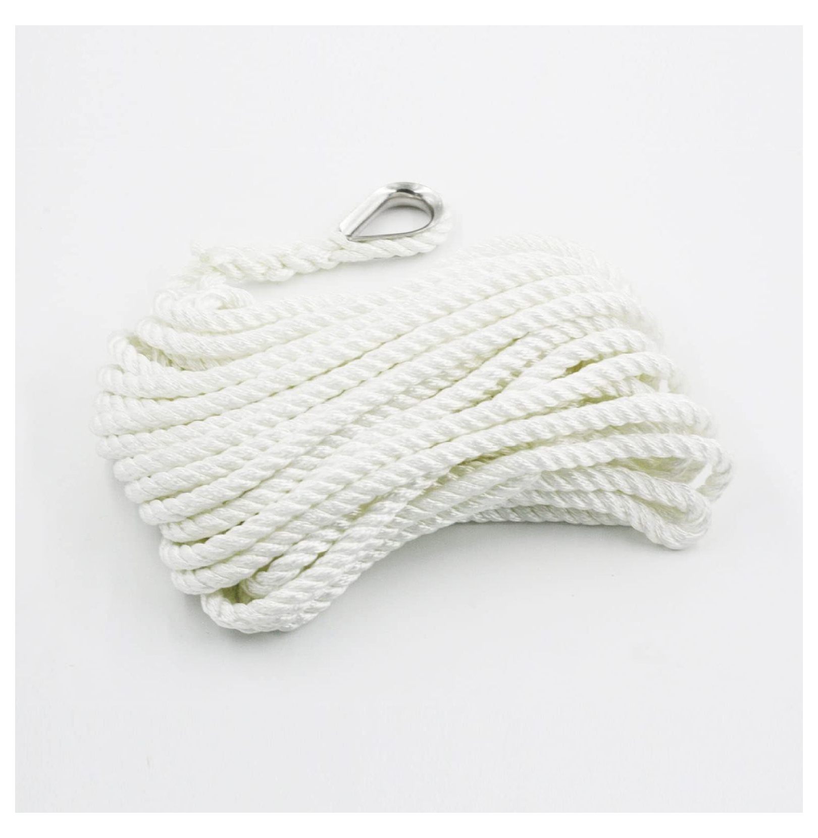 0.375-in x 50-ft Twisted Nylon Anchor Line, Anchor Rope, with Thimble ...