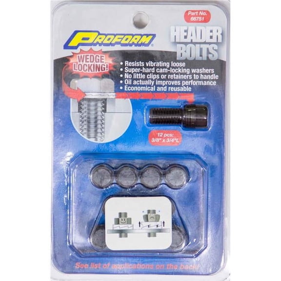 0.375 x 0.75 in. Wedge Locking Header Bolts - Pack of 12