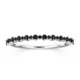 thumbnail image 1 of 0.37ct black diamond moissanite Wavelet 18K White Gold Over Silver Wedding Band, 1 of 4