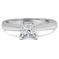 thumbnail image 1 of 0.38 CT Princess Diamond Cathedral Solitaire Engagement Ring in 14K White Gold - Size 5, 1 of 1