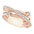thumbnail image 1 of AFFY 0.38 Carat (Ctw) Round Shape White Natural Diamond Crisscross Engagement Ring In 14k Rose Gold Ring Size-10.5, 1 of 1