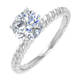 thumbnail image 1 of 0.38 Carat Prong Set Solitaire Diamond Engagement Ring Band in 14K White Gold (Ring Size 8.5), 1 of 5