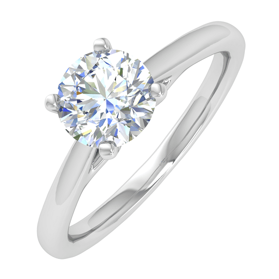 0.38 Carat Prong Set Solitaire Diamond Engagement Ring Band in 14K White Gold (Ring Size 8.5)