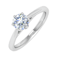 thumbnail image 1 of 0.38 Carat Prong Set Solitaire Diamond Engagement Ring Band in 14K White Gold (Ring Size 8.75), 1 of 5