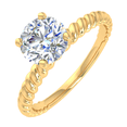 thumbnail image 1 of 0.38 Carat Prong Set Solitaire Diamond Engagement Ring Band in 14K Yellow Gold (Ring Size 5.5), 1 of 5
