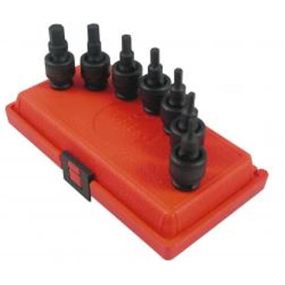 0.38 in. Drive 7 Piece Metric Universal Hex Bit Driver Impact Socket Set