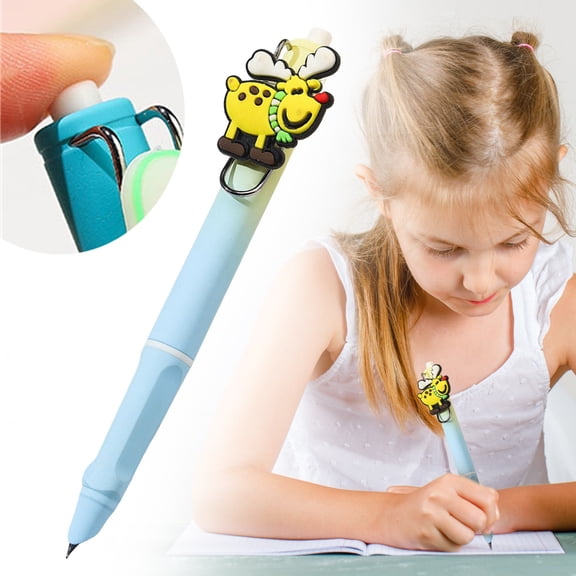 0.38mm Retractable Extra Fine Nib Fountain Pen, Refillable Gradient Color Writing Pen With Decorative Holder, Smooth Calligraphy Pen For Office And Home, Yellow Light Blue