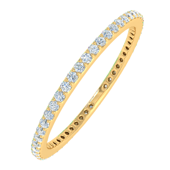0.39 Carat Diamond Eternity Wedding Band in 10K Yellow Gold (Ring Size 9)