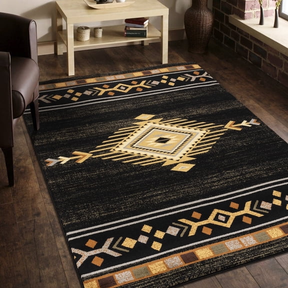 0.39” Pile - Southwest Rug Blending Styles - Under Bed and Dresser - Stain Resistant and Comfortable
